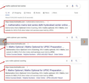 IMS Website SEO Ranking Portfolio