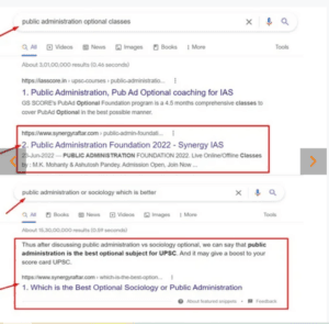 synergy ias website seo ranking portfolio